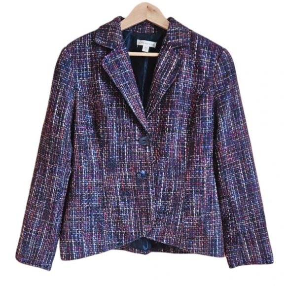 Coldwater Creek Vibrant Tweed Blazer - Picture 1 of 10